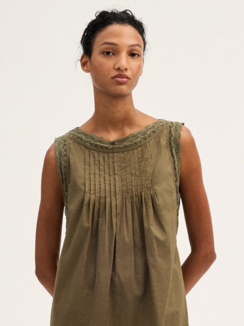 Madewell Crochet Trim Boatneck Mini Dress